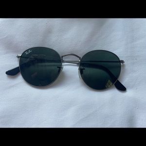 Ray-ban gunmetal round sunglasses